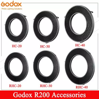 Аксессуары Godox зеркальный отражатель с серебряным интерьером HC20 HC30 HC40 RHC20 RHC30 RHC40 сотовая сетка для R200 кольцевой вспышки