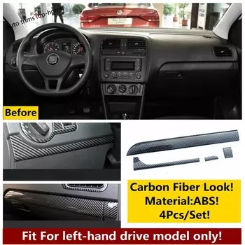 Аксессуары из углеродного волокна для VW Volkswagen Polo 2014 -2018, подъемник окон, светильник, панель приборов, вентиляционное отверстие, накладка