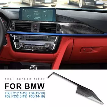 Аксессуары LHD для BMW F30, F31, F32, F33, F34, F36, панель приборной панели автомобиля из натурального углеродного волокна, декоративная крышка, наклейка, внутренняя отделка