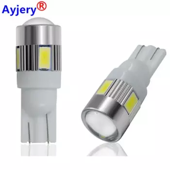 AYJERY 2 шт. DC 12 В/24 В Автомобильная фотолампа T10 W5W 194 5630 6 SMD белый Автомобильный интерьер купольные карты номерной знак багажник Клин боковая лампа