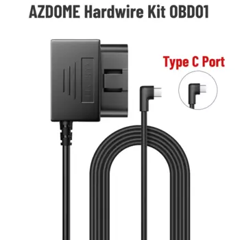 AZDOME Hardwire Kit OBD для AZDOME M550 M300S Кабель для парковки видеорегистратора Порт Micro USB/Mini USB/порт типа C 24H Парковочный моното