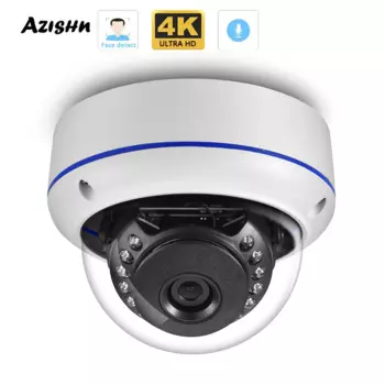 AZISHN 2,8 мм широкоугольная Антивандальная IP-камера 8 МП 4K купольная металлическая камера с обнаружением лица аудио H.265 + 5 МП 4 МП POE камера видеонаблюдения с ии