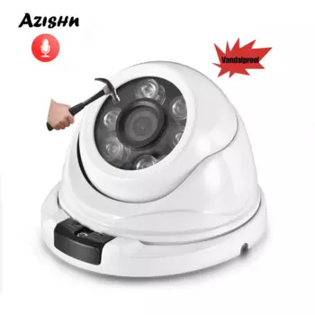 AZISHN аудио H.265 3MP широкоугольная IP-камера с микрофоном FULL HD IP66 P2P Сетевая купольная камера безопасности DC камера видеонаблюдения DC 12В/48В PoE XMEye