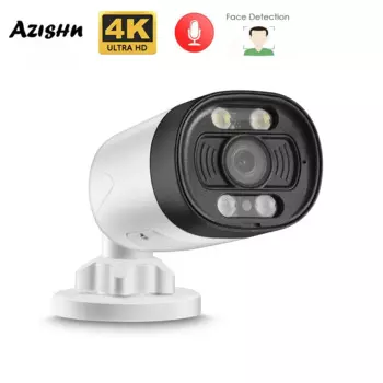 AZISHN полноцветная Интеллектуальная IP-камера с ИИ Ultra HD 4K 8 Мп PoE аудио камера видеонаблюдения Waterpfoof 4 МП 5 Мп