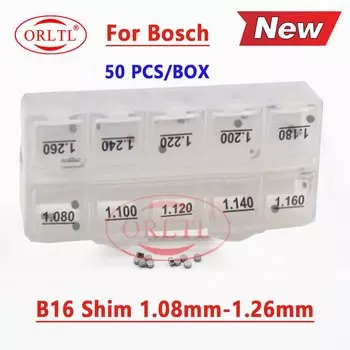 B16 1,08-1,26 мм регулировочные прокладки для форсунок, шайба B16, комплекты прокладок b16 для литьевых шайб Bosch, 50 шт., размер 1,08-1,26 мм