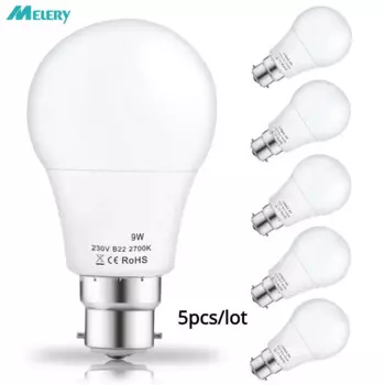 Melery светодиодные лампы 9 Вт A60 дневной белый 5 шт.