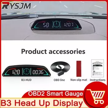 B3 HUD OBD2 Проекционный дисплей Цифровой автомобильный спидометр Датчик с сигнализацией Тахометр Температура воды Расход топлива Напряжение Автомобильный электрон