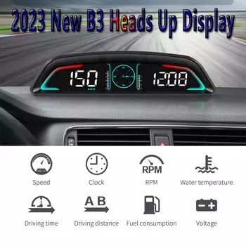 B3 Obd Проекционный дисплей GPS Цифровой автомобильный датчик Спидометр бортового компьютера Умный автомобильный датчик Температура воды Расход топлива Напряжение