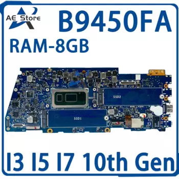 B9450FA Материнская плата для ноутбука ASUS ExpertBook B9 B9450 B9450FA Материнская плата для ноутбука I3 I5 I7 10-го поколения 8 ГБ/ОЗУ Основная плата