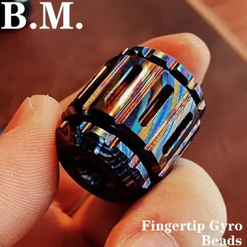 B.M титановый дамасский наконечник гироскопа бусы на веревочке мужские игрушки для снятия стресса