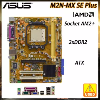 Б/у Материнская плата ASUS M2N-MX SE PLUS, Разъем AM2 + DDR2 4 Гб PCI-E 16X SATA 2 USB 2,0 для Athlon64 процессоров ATX, материнская плата
