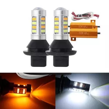 ba15s BAU15S 1156 p21w s25 42 светодиода T20 W21W WY21W 7440 дневные ходовые огни + указатель поворота двухрежимные DRL светодиодные внешние огни