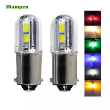 BA9S T4W 1W Светодиодная лампа 6 В 12 В 24 В 36 В 48 В Автомобильная лампа для чтения в салоне Автоматические резервные лампы Желтый Синий Белый 6 12 24 В