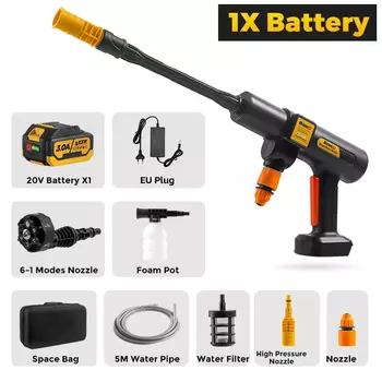 BABEQ 3500 Вт 200 бар бесщеточный электрический водяной пистолет высокого давления бытовой сад беспроводные перезаряжаемые инструменты обновленный аккумулятор 3,0 А