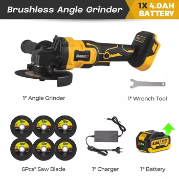 BABEQ Бесщеточная угловая шлифовальная машина 125 мм