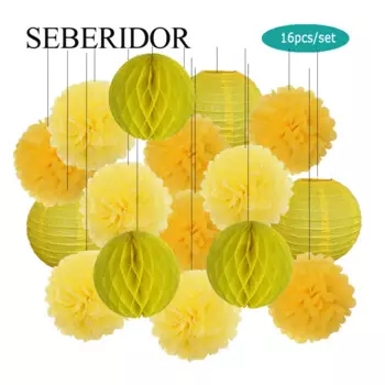 Бумажные фонарики для праздника, 16 штук