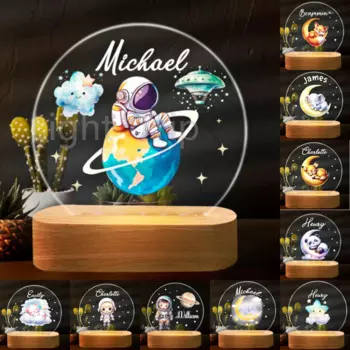 Ночник OIMG детский космический с медведем