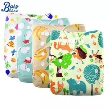 Babyshow экологически чистые детские тканевые подгузники, подгузники, Моющиеся Многоразовые замшевые подгузники, экологичные подгузники для детей 0-3 лет, 3-15 кг