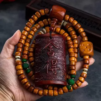 Backflow 108 бусины из старых материалов Ox Bone Guan Yu готов круглый гибкий кольцо тисненый браслет с головой дракона оптом