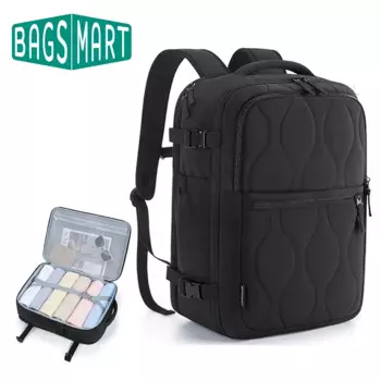 BAGSMART дорожный рюкзак Carry On Flight, одобренный для женщин и мужчин, TSA, водостойкий чемодан, 30 л, большой 17-дюймовый рюкзак для ноутбука