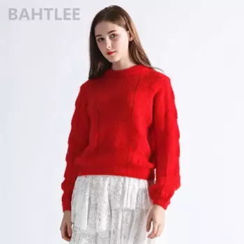 BAHTLEE-женский модный свитер, мохеровые пуловеры, благородный стиль, бренд, свободные и удобные, весна, осень