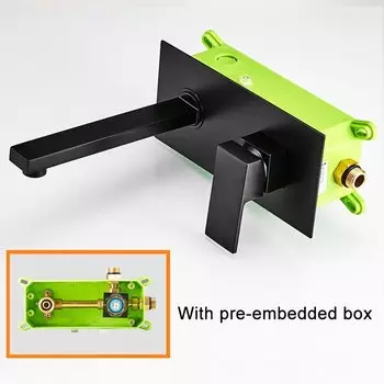 BAKALA Черный матовый настенный кран для раковины LT-320BR