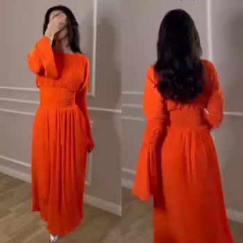 Бальное атласное драпированное платье Jiayigong с оборками в стиле знаменитостей, ТРАПЕЦИЕВИДНОЕ ПЛАТЬЕ С Круглым Вырезом на заказ, миди-платье