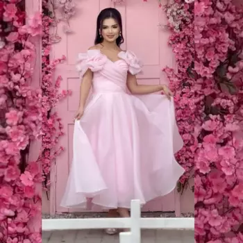 Бальное платье для выпускного вечера из органзы с драпировкой и цветами по индивидуальному заказу, платья миди с открытыми плечами на заказ