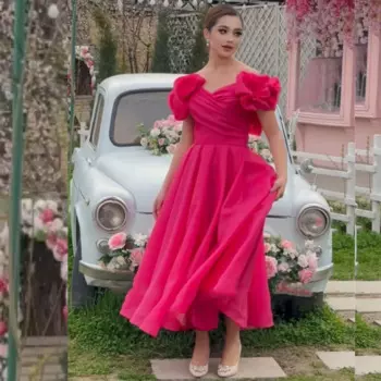 Бальное платье для выпускного вечера с драпировкой из джерси по индивидуальному заказу, платья миди с открытыми плечами на заказ