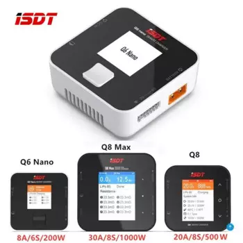Балансирующее зарядное устройство ISDT Q8 MAX lite Q6 NANO BattGo, 500 Вт, 20 А, зарядка для высокомощных аккумуляторов 1-8S Lipo для РУ FPV дрона