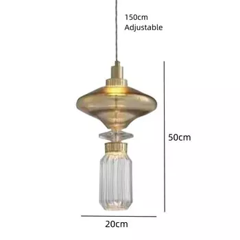 Балетная подвесная лампа IWP, янтарное стекло