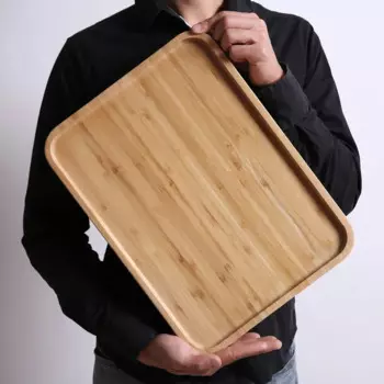 Bamboo wooden tray creative bamboo pizza tea tray Japanese rectangular household cake bread solid wood