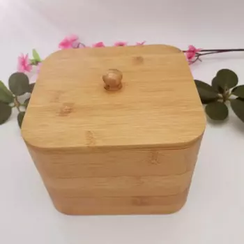 Бамбуковый квадратный ящик для хранения 1 шт