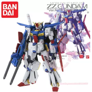 BANDAI MG 1/100 МОБИЛЬНЫЙ КОСТЮМ MSZ-010 ZZ GUNDAM Ver.Ka Модная фигурка Анимация Периферийные детские игрушки Коллекция украшений