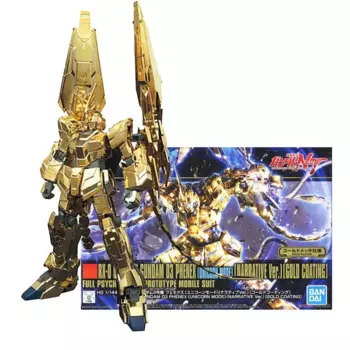 BANDAI оригинальный HGUC 1/144 единорог Gundam Unit 3 Fenex Единорог режим сюжет Ver. Набор для сборки модели Gunpla с золотым покрытием