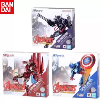 Bandai оригинальный подлинный SHF Marvel Eiichi Shimizu комикс Железный человек душа Капитан Америка Росомаха Веном симбиот передвижной подарок