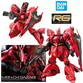 Bandai RG 1/144 MSN-04 Sazabi 14 см аниме Оригинальная фигурка, сборная модель Gundam, детская игрушка, подарок на день рождения, коллекция