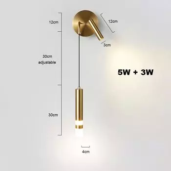 BANMENG Скандинавский настенный светильник 2 в 1