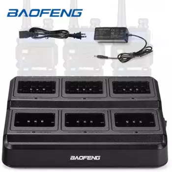 BAOFENG UV-5R Шестистороннее зарядное устройство Многоблоковая зарядная станция для рации и аккумулятора BF-F8HP UV-5R+ UV-5RE UV-5RTP UV-5X3