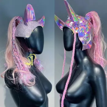 Бар Dj Ds Pole Dance Outfit Сценические аксессуары Розовый лазерный джазовый танец Парики Головные уборы Женский сексуальный танцевальный костюм Gogo Rave Wear XS8677