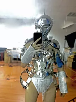 Бар, ночной клуб, сценическое шоу, одежда Future Technology gogo, карнавальный костюм, космическое зеркало, танцевальный костюм