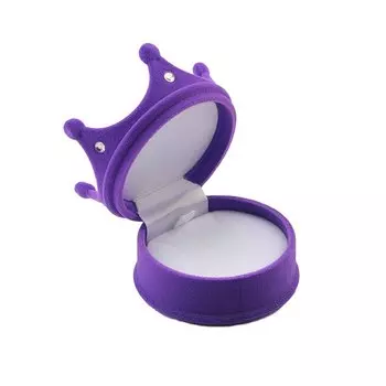 Цельная бархатная шкатулка для драгоценностей в форме короны, свадебная коробка для обручальных колец, держатель подарочной коробки для серег, ожерелья, браслета