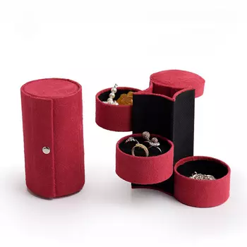 Бархатная вращающаяся шкатулка для украшений