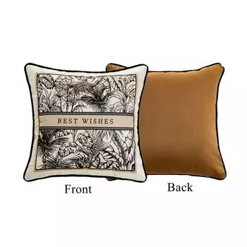 Бархатный чехол для подушки Formaso, черно-белый