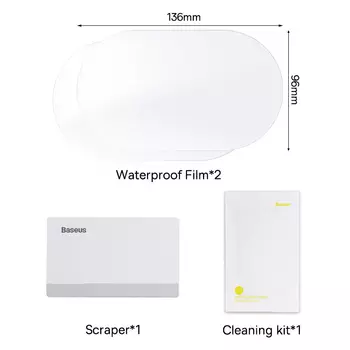 Baseus автомобильное прозрачное зеркало заднего вида непромокаемая пленка противотуманная наклейка автомобильные аксессуары водонепроницаемая пленка от бликов четкость видимая