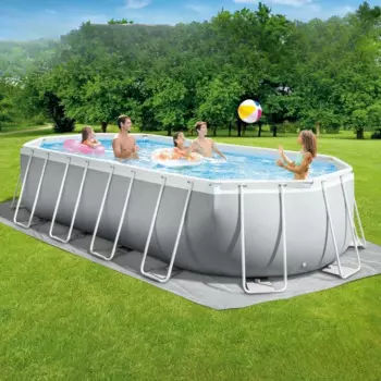 Бассейн для внутреннего дворика 20 'x 10' x 48 '', набор для бассейна овальной над землей с призматической рамой и картриджным фильтром, бассейн для внутреннего дворика