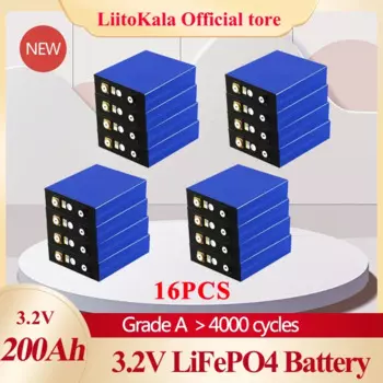Батарея LiitoKala, литий-железо-фосфатная, 3,2 в, 12 В, 16 шт.