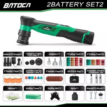 BATOCA S5 Беспроводной автомобильный полировщик 1-3 дюйма Электрический мини-беспроводной полировальный восковой станок 12 В Полировальный инструмент для детализации