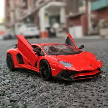 Bburago 1:24 Lamborghini автомобиль, предмет освещения, гоночные автомобили, статическая имитация Красного литая модель автомобиля из сплава, коллекция для взрослых B521