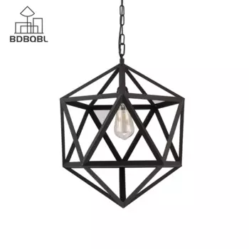 BDBQBL винтажный подвесной светильник s Черная Железная Клетка Подвесные лампы Потолочный поверхностный светильник приспособление для гостиной столовой кабинета
